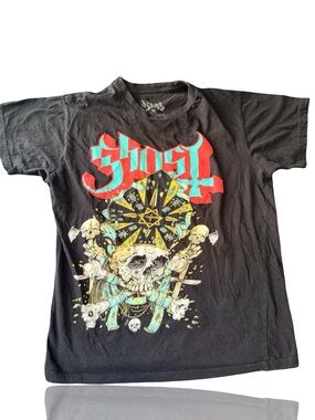 Ghost Graphic Skull Short Sleeve Tee - Black